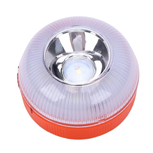 Motorbike Emergency Light, V16 Traffic Rechargeable Magnetic Base LED Yellow Warning Flash White Light, High Visibility for Car Breakdown Camping, Emergency Lights for