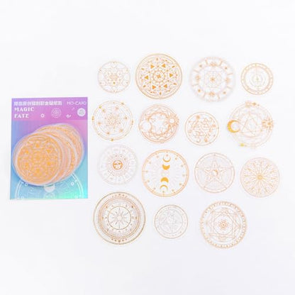 Gold Holographic Stickers, Obujopal 90Pcs Magic Constellat Astronomy Stickers for Scrapbooking Journaling Collage Junk Journal Diary Planner Card Making Envelope DIY Art Crafts Photo Album