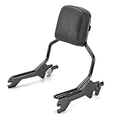 WSays Sissy Bar Standard Height Passenger Backrest Pad Gloss Black Compatible with Harley Softail Sport Glide Low Rider S FLSB FXLR FXLRS 2018-2025