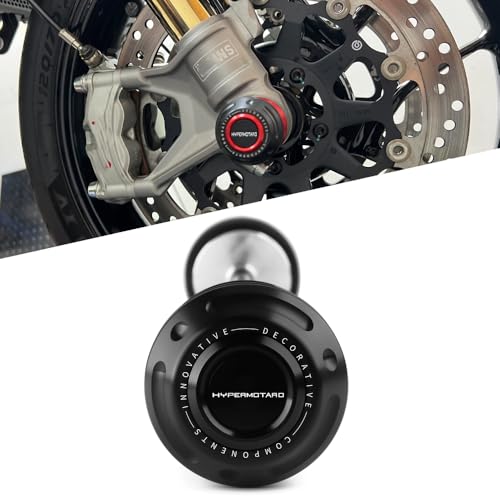 Motorcycle Front Wheel Axle Fork Slider Crash Protector Compatible With Ducaiti HYPERMOTARD 698 2024 2025 | Hypermotard698 Accessories (Black) - color: black, size: Front