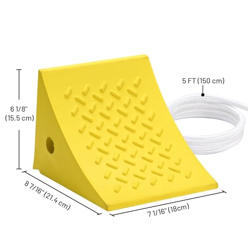 Yescom PU Wheel Chocks for Wheel 24" - 32" with 5ft Rope, 33,000 lbs Heavy Duty Capacity, Lightweight Car Chocks for Travel Trailers, RV, SUV, Truck, Camper - Anti-Slip Tread, Easy to Use & Odorless - size: for Wheel 24" - 32", 2Pack