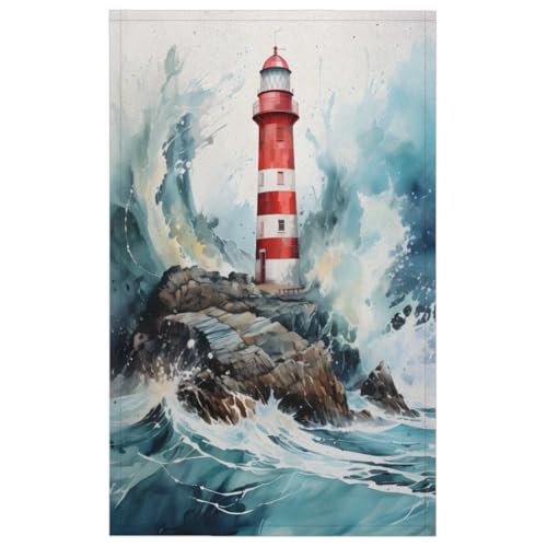 Watercolor Lighthouse Sea Kitchen Towels Set of 2 Absorbent Drying Dish Towels Tea Towels Bar Towels Decoration Hand Towels for Home Bathroom Restaurants Cleaning - color: Navy Blue