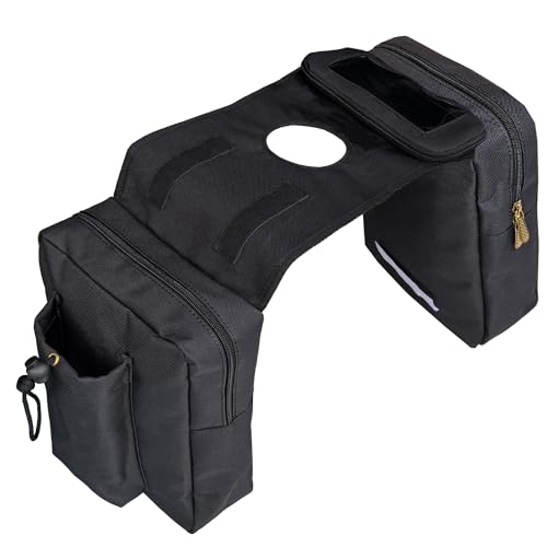 ATV Tank Bag Saddle Bag Waterproof Motorcycle Bag Compatible with Snowmobile Sportsman Scrambler FourTrax Grizzly UTV Hanging Storage Bag Black - color: Black