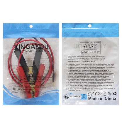 12AWG Battery Alligator Clips to O Ring 8mm Battery Power Clamp Cables 12V 24V, Apply to Inverter, Motorcycle, Car, Solar Controller is Connected (2 m /6.5FT) - size: 2 m /6.5FT