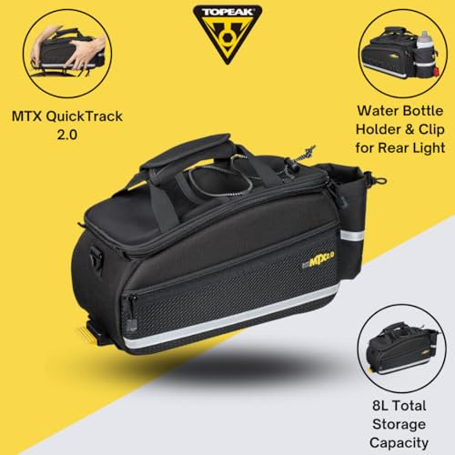 Topeak MTX TrunkBag - Rear Bicycle Bag - Spacious Storage and Easy Mounting - style: No Panniers, Fixed Top