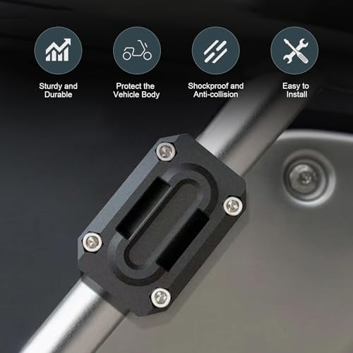 2 PCS Motorcycle Engine Guard Protector Blocks, Heavy-Duty Bumper Crash Pads, Anti-Scratch Drop Frame Guard, Universal Fit for Most Motorcycles (Black)