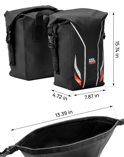 KEMIMOTO Motorcycle Saddlebags,Waterproof Luggage Bag with Surron support frame, Bike Panniers Compatible with Sur-Ron Light Bee X and S X160 X260 Grom Navi Dirt Bike Mini Motorcross Sport Bike 12L
