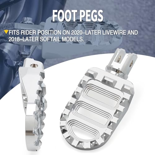 Motorcycle Foot Pegs MX Front Pegs Footrest Fit for Harley 2018-later Softail Low Rider S Breakout FXLRS Fat Bob 114 Street Bob FXBB Fat Boy Sport Glide FLSB (Chrome) - color: Chrome