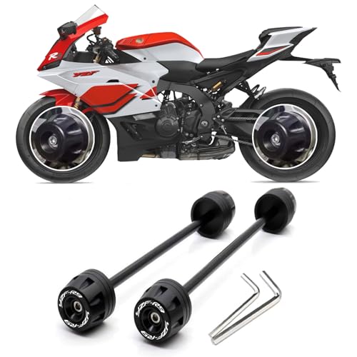 Suitable for YZF-R9 YZF R9 2026 Front and Rear axle Front Fork Anti-Collision Slider Motorcycle Wheel Protector (Black) - color: Black