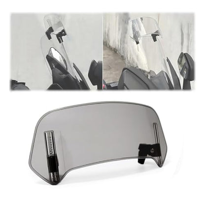Windscreen Extension Suitable for VF1100C 1983-1985, Motorcycle Windshield Spoiler Deflector Clip On High Clarity Premium Material,Gray-S