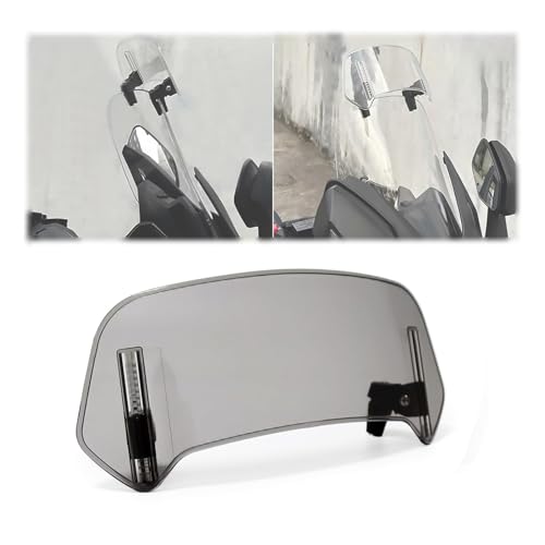 Windscreen Extension Suitable for BMW R1250 RT 2018-Present, Motorcycle Windshield Spoiler Deflector Clip On High Clarity Premium Material,Gray-S - color: Gray, size: Small