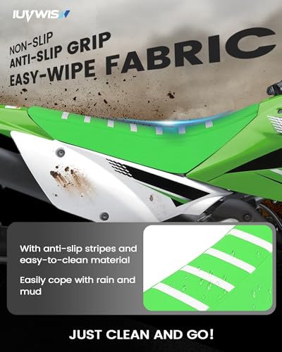 Dirt Bike Universal Seat Cover Non-Slip Gripper Soft Motorcycle Seat Covers for CRF YZF YZ EXC SX KLX KX TTR Most Motorcross Green - color: green
