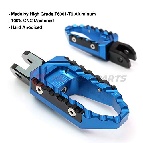 MC MOTOPARTS Blue Front Wide CNC Touring Foot Pegs Compatible with MT-07 MT-09 Tracer 13-18 YZF R3 15-18 MT-10 16-19 20 21 - color: Blue, size: No Extension