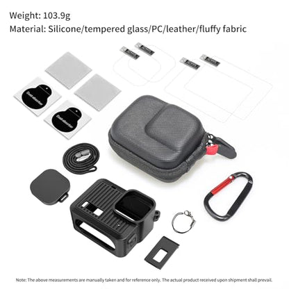 Accessories Kit for GoPro Hero 4K Accessories Including Silicone Protective Cases Storage case Tempered Glass Protective Films Lens caps lanyards and Battery Side Covers for GoPro Hero