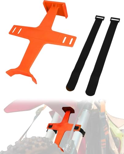 JFG RACING Dirt Bike Fork Saver with Straps,11.22" *9.06" Universal Motorcycle Fork Guard Spacer Support Brace for Transportation-Orange - color: Orange