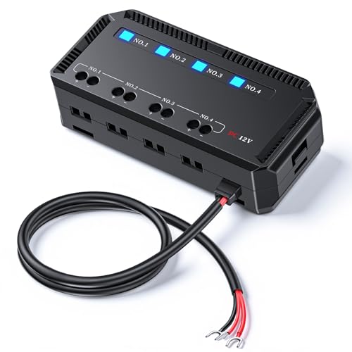 12V Fuse Block Box 4 Circuit with LED Indicator & Removable Cover, 20A Automotive Blade Fuse Panel for Car Motorcycle ATV Boat RV Truck Wiring Protection