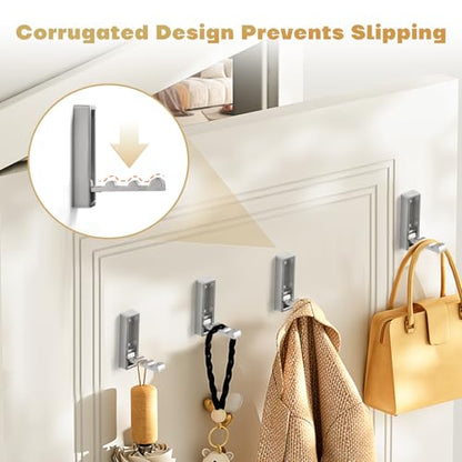 Folding Wall Hook, 4Pcs Foldable Coat Hooks Mounted, Heavy Duty Zinc Alloy No Rust Fold Up Hooks for Hanging Coat, Towel, Key, Hat, Bag, Jacket, Backpack (Brushed Nickel) - color: Brushed Nickel, size: 4