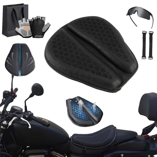 Shake Rider Cushion - Motorcycle Gel Seat Pad, 3D-Honeycomb, Shock Absorption Not Stuffy, Protecting Sensitive Areas, Relief No More Tailbone Soreness, Ride 3X Longer, Discomfort on Long Rides (1Pcs) - color: 1pcs