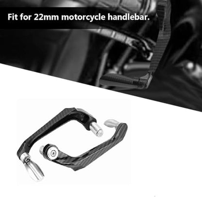Motorcycle Lever Guards, 7/8 Inch Aluminum Alloy Brake & Clutch Protector, Universal Fit for Dirt Bike & Street Motorcycle, Off-Road Riders, Heavy-Duty Handlebar Guard (Silver)