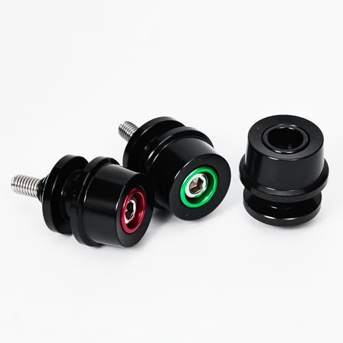 M8 Bobbins Swing Arm Spools For Ninja 400 500 650 ZX6R ZX10R GSXS 750 1000 GSX-8S GSXR 600 750 1000 S1000RR/R/XR CBR 600 900 954 1000 RR Motorcycle Swingarm Spools Slider Stand Paddock Screw (Black) - color: Black