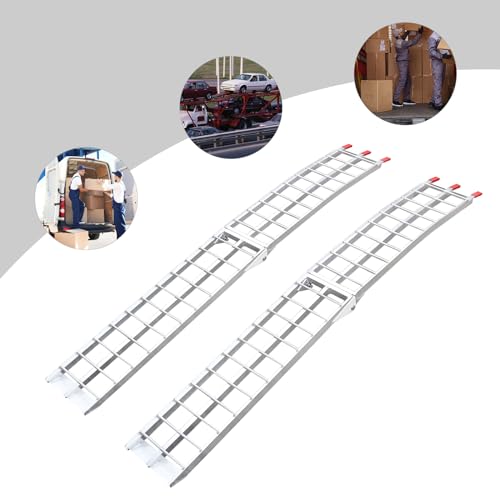 Aluminum Folding Trailer Ramps 2-Pack, 90 * 12inch Heavy Duty Loading Ramps, 1500lbs Capacity for ATV UTV Motorcycle Tractor Truck