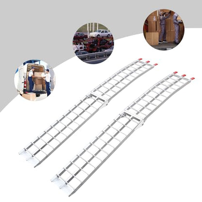 Aluminum Folding Trailer Ramps 2-Pack, 90 * 12inch Heavy Duty Loading Ramps, 1500lbs Capacity for ATV UTV Motorcycle Tractor Truck