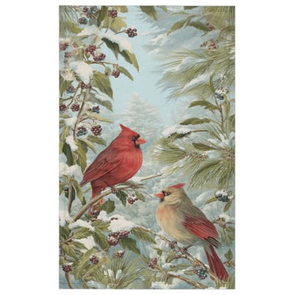 Winter Red Birds Kitchen Towels Set of 2 Snow Tree Dish Towels Bar Absorbent Cleaning Tea Towel for Home Dining Restaurants - color: Winter Red Birds Snow Tree