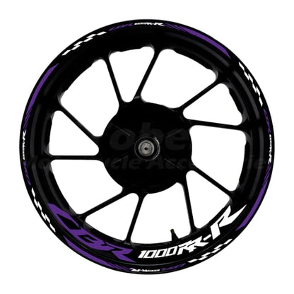 CBR 17 inch Wheel Rim Stickers Decals Tape Compatible with CBR1000RR-R 2004-2025 Motorcycle Reflective Rim Tapes Sticker Stripe (Purple) - color: Purple