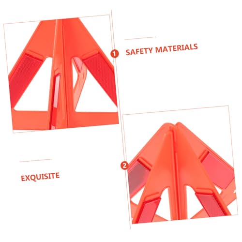 Zerodeko 4pcs Emergency Triangle Warning Sign Reflective Kit for Vehicles Lightweight and Portable Breakdown Alert Reflector for Roadside Use