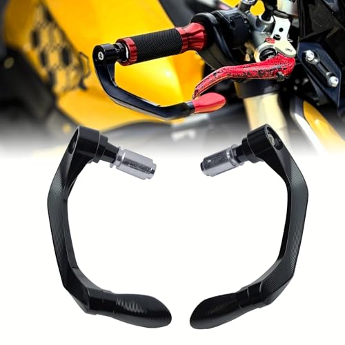 Universal Brake Clutch Lever Guard CNC Aluminum 7/8" 22mm Motorbike Motorcycle Handlebar Hand Guard Lever Protector Accessories(Black) - color: Black