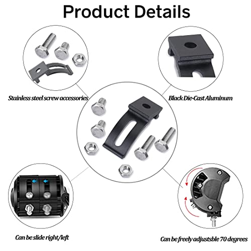 Base Mounting Bracket LED Light Bar Universal Slide Mounting Brackets 2PCS Adjustable Side Bracket Kit for Most Straight Lights Bar Work Lights Pod Lights from 4 inch up to 52 inch(Pack of 2) - size: Light Bar Adjust Bracket-Single