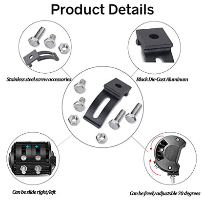 Base Mounting Bracket LED Light Bar Universal Slide Mounting Brackets 2PCS Adjustable Side Bracket Kit for Most Straight Lights Bar Work Lights Pod Lights from 4 inch up to 52 inch(Pack of 2) - size: Light Bar Adjust Bracket-Single