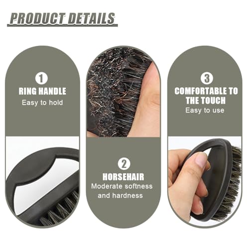 Soft Horsehair Bristle Leather Cleaning Brush for Car Interior, Comfortable Grip Car Wash Brush to Clean Upholstery Furniture Boots, Felt Hat Scrub Brushes Auto Detailing Cleaner Tool (1PC) - size: 1PC