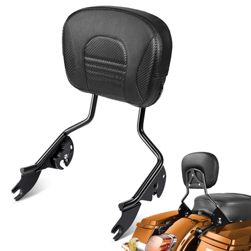PBYMT Passenger Backrest Sissy Bar, Detachable Rear Backrest, Quick Release Sissy Bar Fit for Harley Davidson Touring Street Glide Road Glide Road King Electra Glide 2009-2024 (Black)