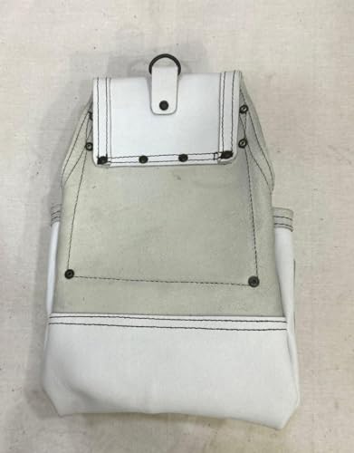 Zeluga 20-527 10 Pocket Rigger Heavy Duty Leather Tool Bag, Off White - color: Off White