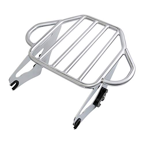 TCT-MOTORPARTS Detachable Backrest Sissy Bar w/Docking Hardware Kits Luggage Rack for Harley Touring Street Glide Road King 2009-2013 - color: Chrome #2(2009-2013)