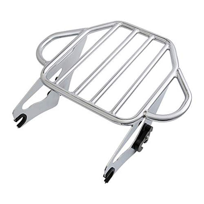 TCT-MOTORPARTS Detachable Backrest Sissy Bar w/Docking Hardware Kits Luggage Rack for Harley Touring Street Glide Road King 2009-2013 - color: Chrome #2(2009-2013)