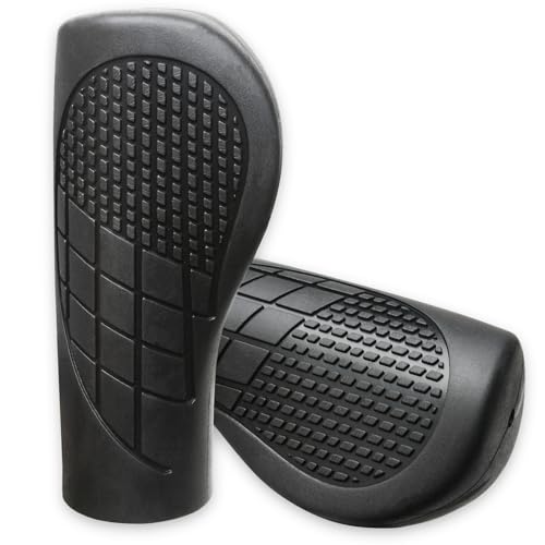 TOPCABIN Bike Grips 2PCS 90mm Length Bike Handlebar Grips Short Mini Bicycle Handlebar Grips Two-Color Rubber Ergonomic Design - color: Rubber Black(90mm)