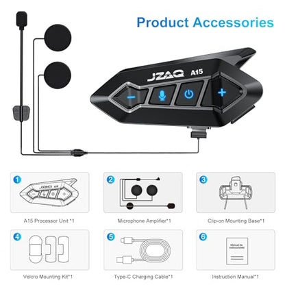 Motorcycle Helmet Bluetooth Headset Speaker,Outdoor Motorcycle Helmets with Noise Cancellation Ultra-Thin Wireless Bluetooth Headphones Riding/Skiing/Sport 1000mAh IP67 Waterproof