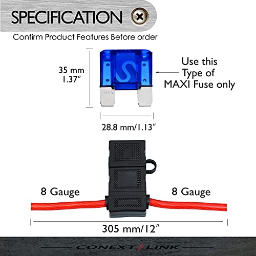 LFH8MAXI-1 Loop Maxi Fuse Holder with Cover Without Fuse 8 Gauge 1 Pack