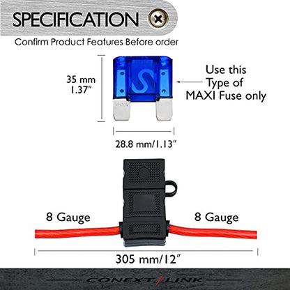LFH8MAXI-1 Loop Maxi Fuse Holder with Cover Without Fuse 8 Gauge 1 Pack