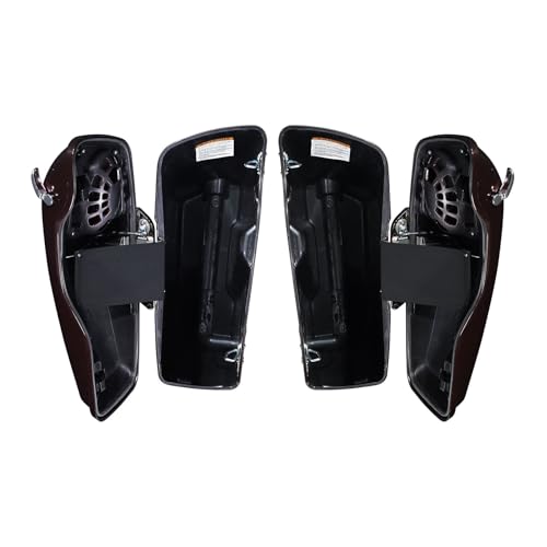 HR3 Midnight Crimson/Vivid Black 4" Stretched Hard Saddlebags w/Speaker Lids Compatible with 2022 Street Glide Special FLHXS (Replace for OEM) - color: Midnight Crimson / Vivid Black