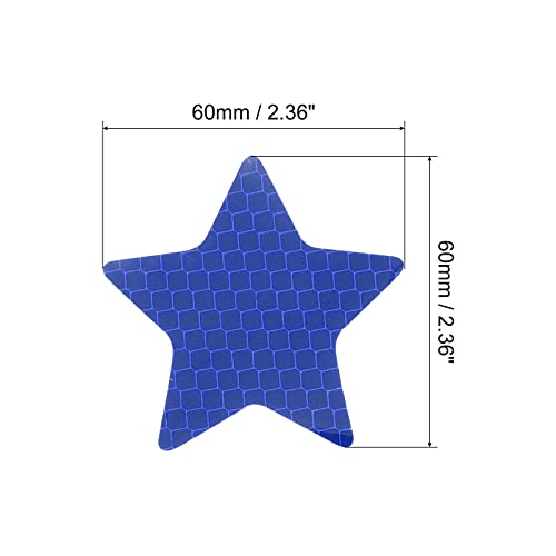 PATIKIL Reflective Stickers, 30 Pack 2.36 x 2.36 Inch Waterproof Adhesive High Visibility Night Caution Warning Star Shape Safety Tape Reflector for Trucks Trailers Cars, Blue - color: Blue