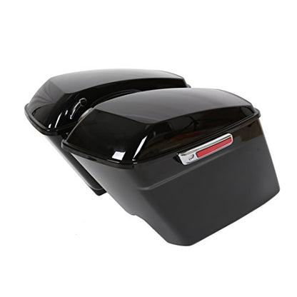 ECOTRIC 5'' Extended Stretched Saddle bag W/Latch Compatible with 2014-2024 Harley Touring FLT FLHT FLHTCU FLHRC Road King Road Glide Street Glide Electra Glide Ultra-Classic
