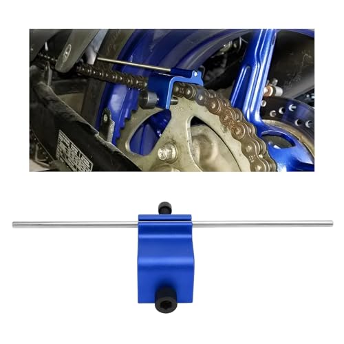 Chain Alignment Tool for Motorcycle, 08-0048 Aluminum Alloy Adjustment Tool for Sprocket Chain, Quick & Accurate Alignment Kit Suitable for ATVs Scooters Dirt Bikes (Blue) - color: Blue