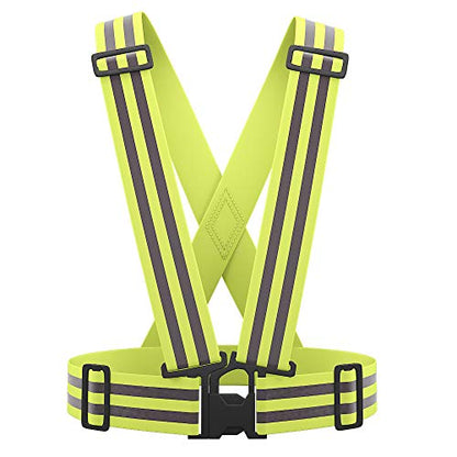 AYKRM 9 color High Visibility Reflective Vest Running Gear High Vis Adjustable Safety Vest - color: Yellow2