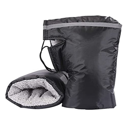 Universal Motorcycle Handlebar Gloves Muffs ATV/Snowmobile/Scooter Handle Grip Gauntlets Gloves Winter Fluff Warmer Thermal Cover Rider Glove Wind/Snow/Water Proof Hands Warmer Mitts for Cold Weather