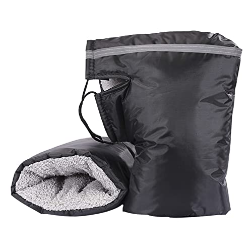 Universal Motorcycle Handlebar Gloves Muffs ATV/Snowmobile/Scooter Handle Grip Gauntlets Gloves Winter Fluff Warmer Thermal Cover Rider Glove Wind/Snow/Water Proof Hands Warmer Mitts for Cold Weather