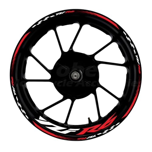 Awonderful 17"Wheel Rim Stickers For Yamaha YZF R6 1998-2016,Red | Reflective Vinyl Wheel Stripe Kit. Waterproof, Self-Adhesive Decals, Decorate Motorcycle Wheel Rims, Easy to Paste - color: Red