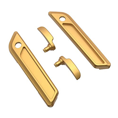 Advanblack Saddlebag Latches Covers, Lid Lifters Levers Fit for 2014+ Harley Touring Hard Saddlebags - Black Hills Gold - color: Black Hills Gold